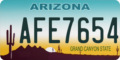 AZ license plate AFE7654