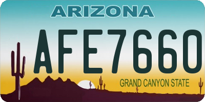 AZ license plate AFE7660