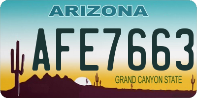 AZ license plate AFE7663