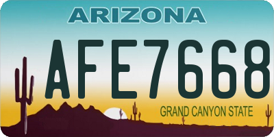 AZ license plate AFE7668
