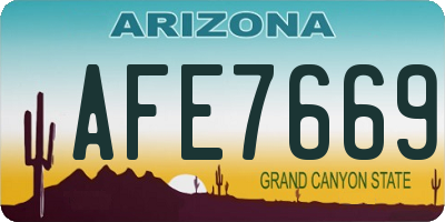 AZ license plate AFE7669