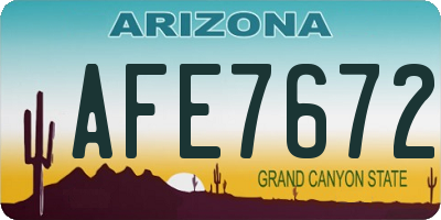 AZ license plate AFE7672
