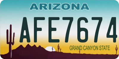 AZ license plate AFE7674