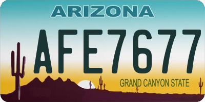 AZ license plate AFE7677