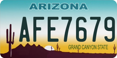 AZ license plate AFE7679