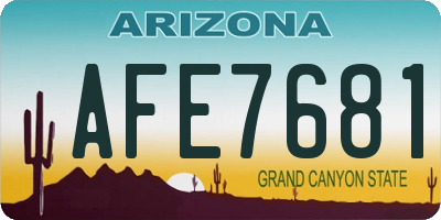 AZ license plate AFE7681