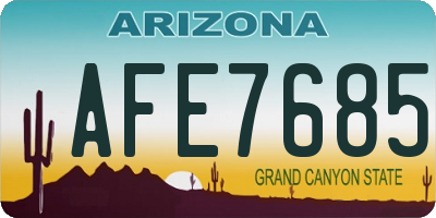 AZ license plate AFE7685
