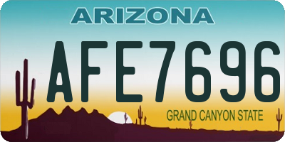AZ license plate AFE7696