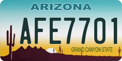 AZ license plate AFE7701