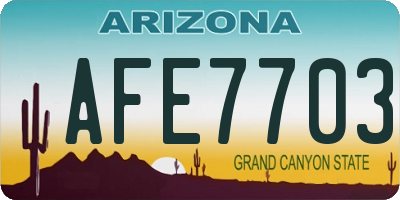 AZ license plate AFE7703