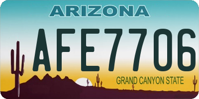 AZ license plate AFE7706