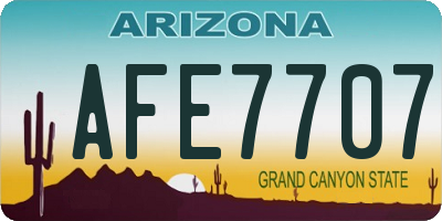 AZ license plate AFE7707