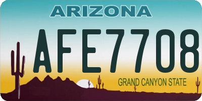 AZ license plate AFE7708