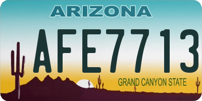 AZ license plate AFE7713