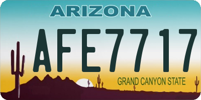 AZ license plate AFE7717