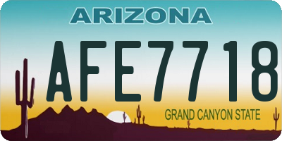 AZ license plate AFE7718