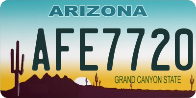 AZ license plate AFE7720