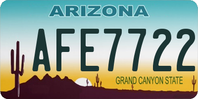 AZ license plate AFE7722