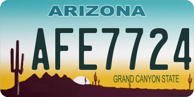AZ license plate AFE7724