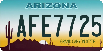 AZ license plate AFE7725