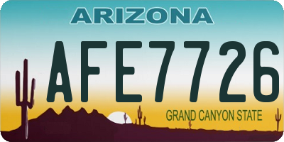 AZ license plate AFE7726