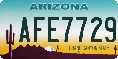 AZ license plate AFE7729