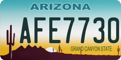 AZ license plate AFE7730