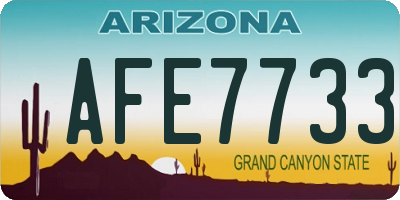 AZ license plate AFE7733