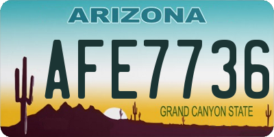 AZ license plate AFE7736