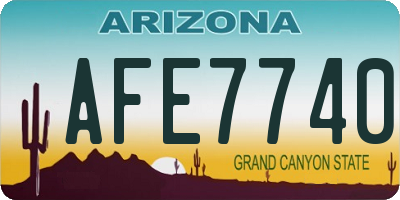 AZ license plate AFE7740