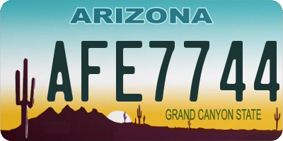 AZ license plate AFE7744