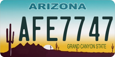 AZ license plate AFE7747