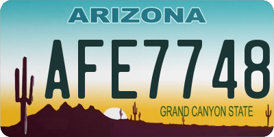 AZ license plate AFE7748