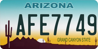 AZ license plate AFE7749