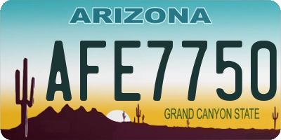 AZ license plate AFE7750
