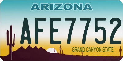 AZ license plate AFE7752
