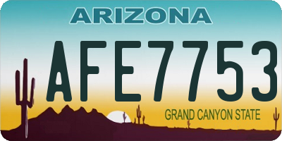 AZ license plate AFE7753