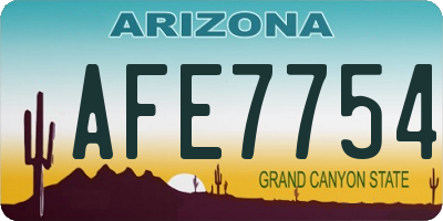 AZ license plate AFE7754