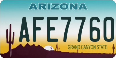 AZ license plate AFE7760