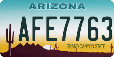 AZ license plate AFE7763