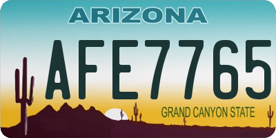 AZ license plate AFE7765
