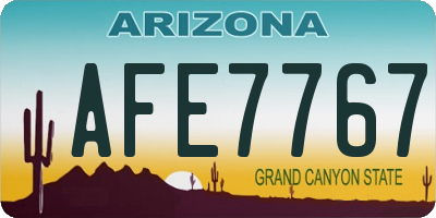 AZ license plate AFE7767