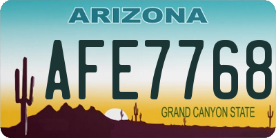 AZ license plate AFE7768