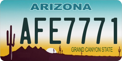 AZ license plate AFE7771