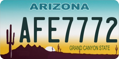 AZ license plate AFE7772