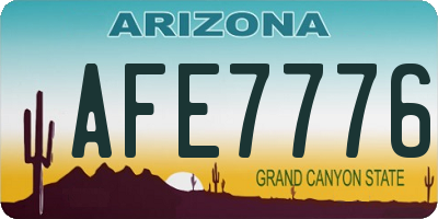 AZ license plate AFE7776