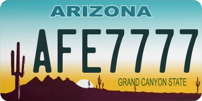 AZ license plate AFE7777