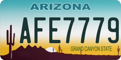 AZ license plate AFE7779