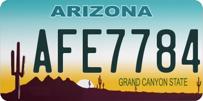 AZ license plate AFE7784