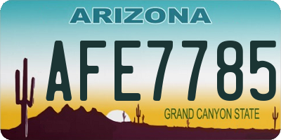 AZ license plate AFE7785